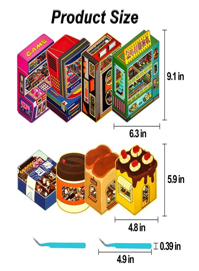 NatldGs 8 Sets Big Foldable DIY 3D House Sticker Scene - Fun 3D Stickers for Adults Kids Relief Stress Pass The Time - Image 2