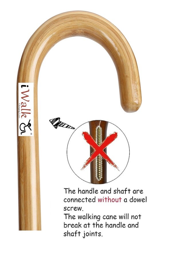 iwalk; Changing Lives Walking Stick For Old People, Adult Men/Women & Physically Challenged Made Of Light Weight Imported Wooden Body (U Shape Design) - Image 3