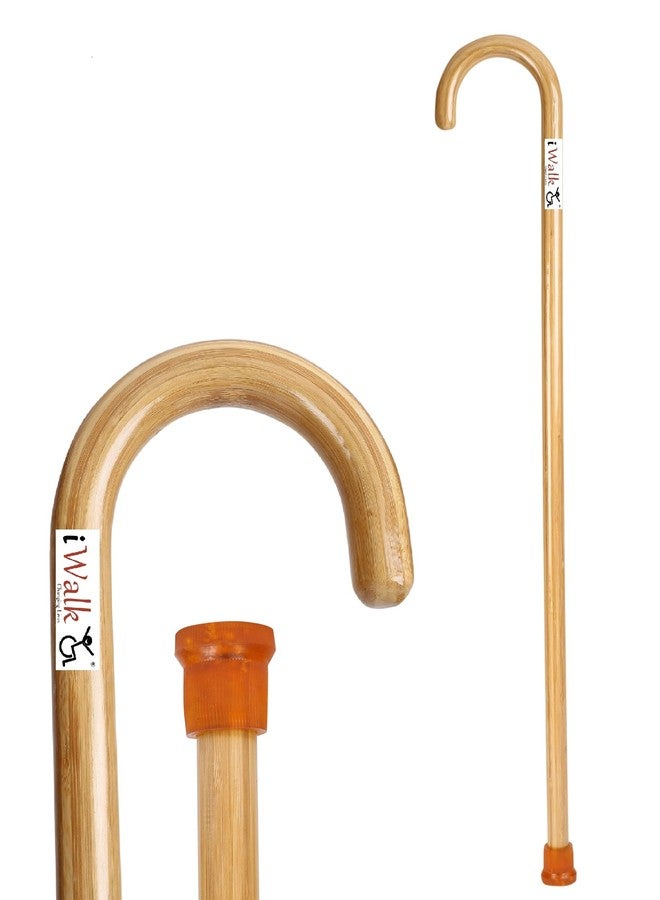 iwalk; Changing Lives Walking Stick For Old People, Adult Men/Women & Physically Challenged Made Of Light Weight Imported Wooden Body (U Shape Design) - Image 1
