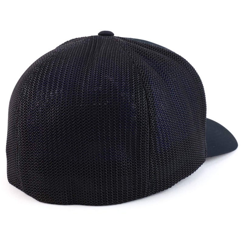 Armycrew Oversize Structured Flex Fitted Mesh Back Baseball Cap - Black - 2XL - Image 3