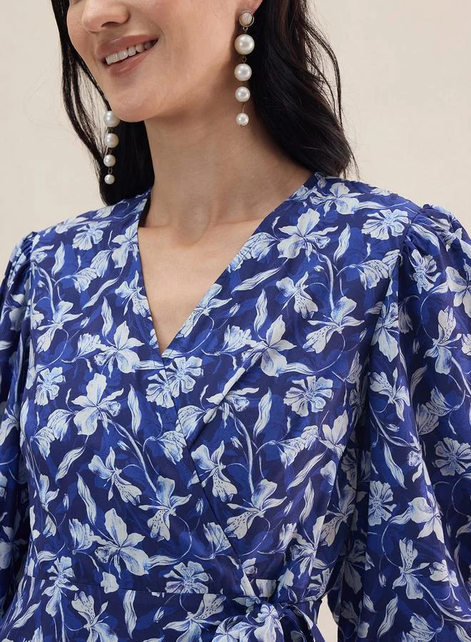 FEMELLA All Over Floral Print Wrap Maxi Dress by Styli