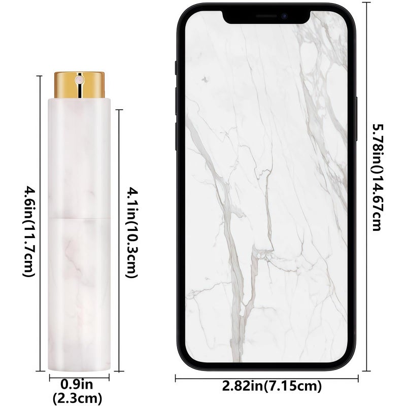 Vitog Refillable Travel Perfume Atomizer - Mini Spray Bottles with Marble Texture, Portable Cologne Dispenser for Women Men, Leak-Proof Empty Fragrance Decant Container for Travel and Daily Use 3PCS - Image 4
