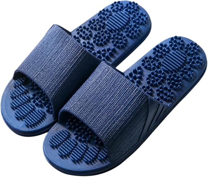 Anti Slip Massage Slippers For Indoor Outdoor Home Travel Hotel Size 6 Dark Blue - Image 1