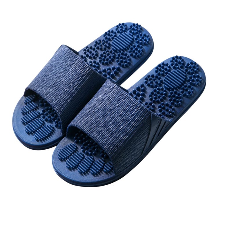 Anti Slip Massage Slippers For Indoor Outdoor Home Travel Hotel Size 6 Dark Blue - Image 2