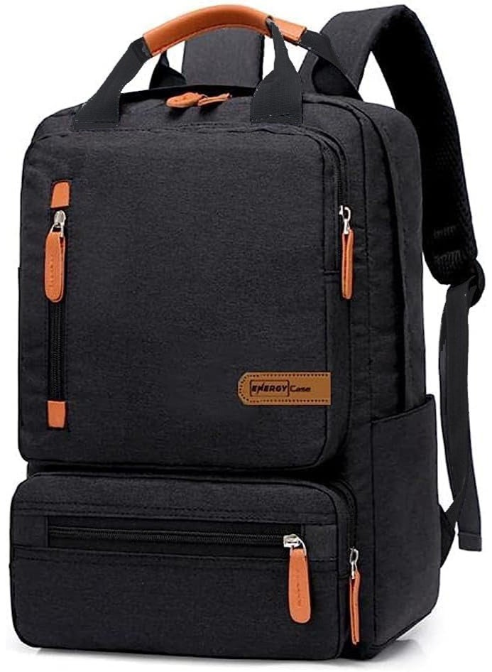 Energy case energy case Backpack Men's Fashion Business Bag Boy's Schoolbag Travel Bag Multi-function Casual Laptop Bag, Black, One_Size, Laptop Bag  - Image 2