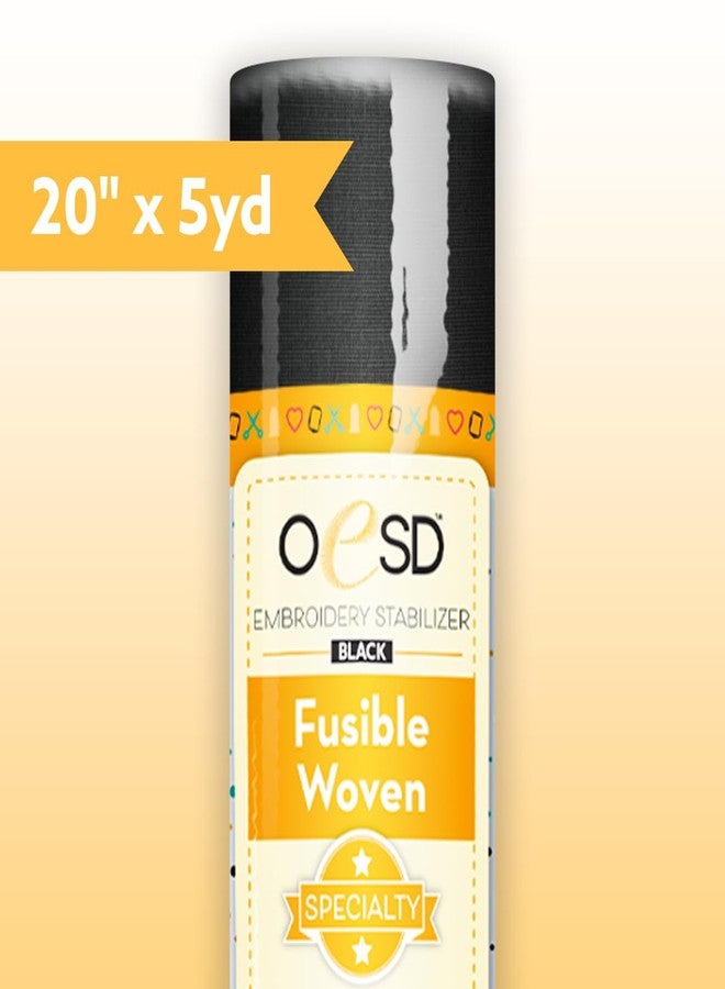 OESD Fusible Woven Cut Away Black Fabric Interfacing 20" x 5 Yd Roll - Image 2