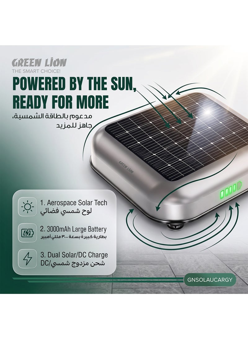 GREEN LION Solar Auto Car Cover Universal, 33W Automatic Retractable Sun & Rain Protection, 3000mAh Battery, Solar & DC Charging, Remote Control, Anti-Theft Alarm, Heavy-Duty Suction Cups, Locking Straps, Emergency Power Bank, Waterproof Fabric - Image 4