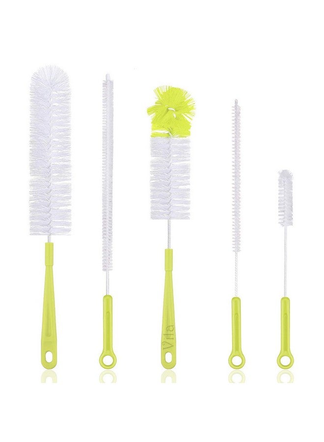 Vila 5-Pack Reusable Straw Pipe Cleaner Brush Set, Long Pipe Brush Cleaner Tool Kit, Nylon Cleaning Brush for Water Bottle, Teapot, Narrow Neck Glass Containers, Baby Bottle, Jug, Hookah, Hydro Flask - Image 1
