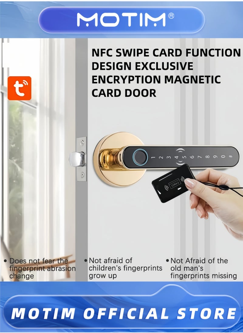 Motim Fingerprint Door Lock Keyless Entry Door Smart Lock with Bluetooth Touchscreen Keypad Deadbolt Lock APP Control Biometric Smart Lock for Home Hotel Office Apartment Bedroom  - Image 2