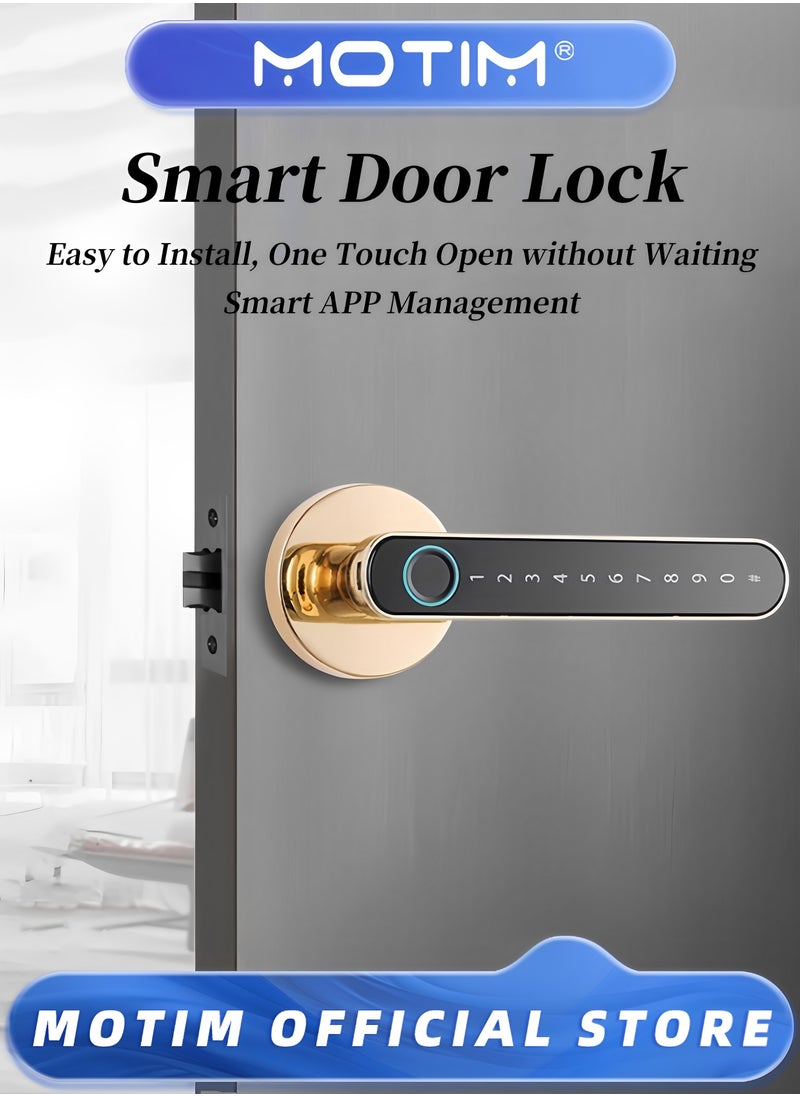 Motim Fingerprint Door Lock Keyless Entry Door Smart Lock with Bluetooth Touchscreen Keypad Deadbolt Lock APP Control Biometric Smart Lock for Home Hotel Office Apartment Bedroom  - Image 1