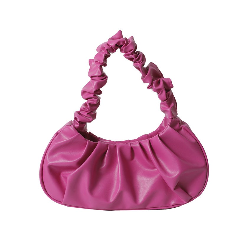 Chic Pleated Cloud Shoulder Bag Women Fashion 2024 Rose 