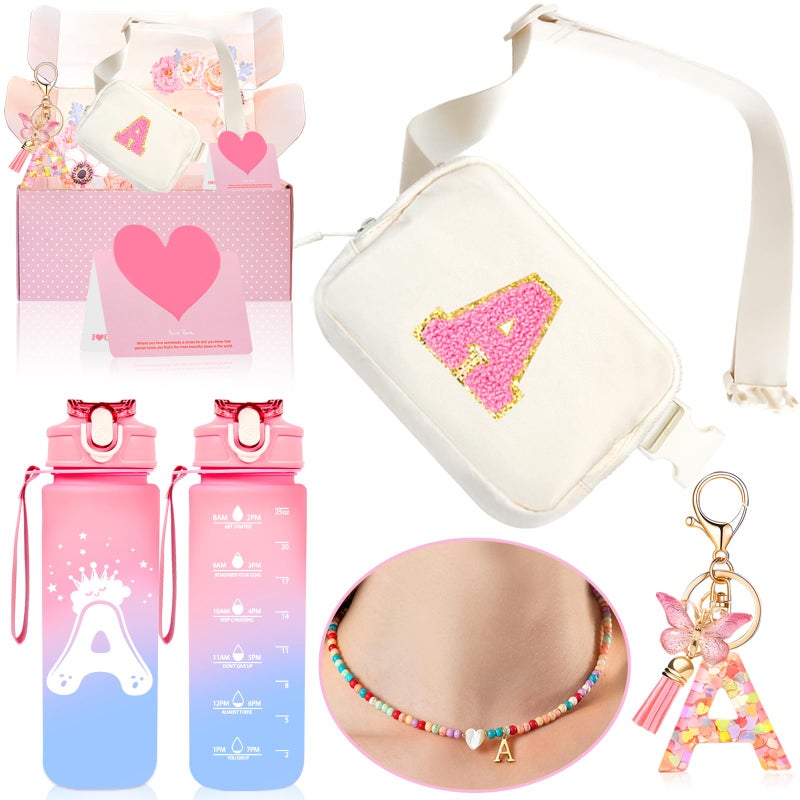 Awfrky Birthday Gifts for Grandkids Teens Girls Graduation Gifts Teen Girl Gifts Trendy Stuff for 4 5 6 7 8 9 10 11 12 13 Year Old Girl Initial Fanny Pack Necklace for Toddler Kids A - Image 2