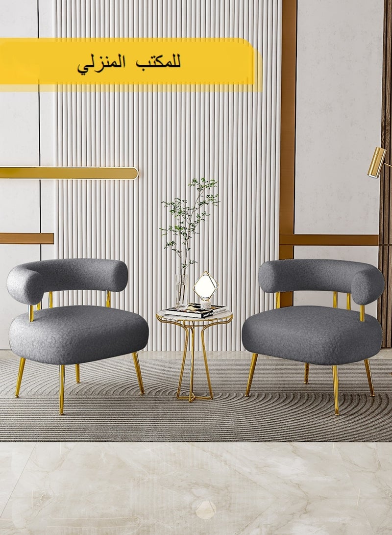 SEYNAR رسي SEYNAR Sherpa Boucle Accent من منتصف القرن، كرسي بذراعين دائري مبطن للمساحات الصغيرة، كرسي أريكة جانبي منفوش لغرفة المعيشة، غرفة النوم، طاولة الزينة، المكتب، ركن القراءة - Image 3