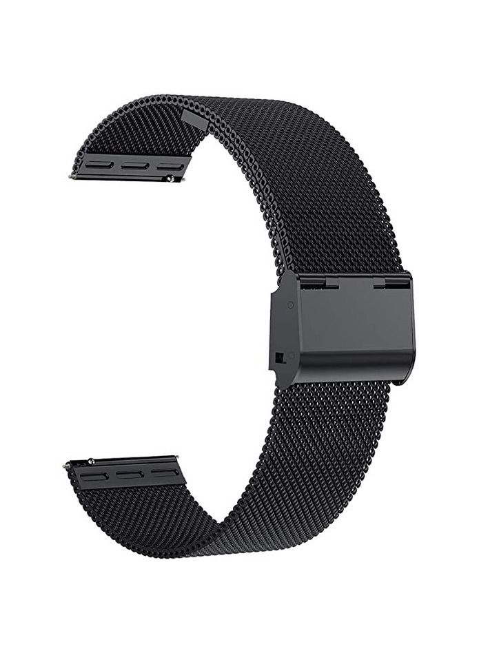 شريط ساعة بديل لسوار من الفولاذ المقاوم للصدأ مقاس 20 مم متوافق مع Galaxy Watch 4 40/42/44/46 مم (20 مم ، أسود) - Image 1