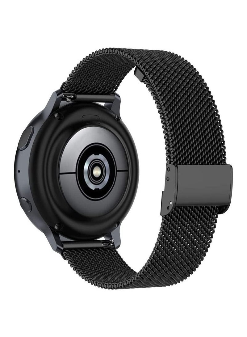 شريط ساعة بديل لسوار من الفولاذ المقاوم للصدأ مقاس 20 مم متوافق مع Galaxy Watch 4 40/42/44/46 مم (20 مم ، أسود) - Image 3