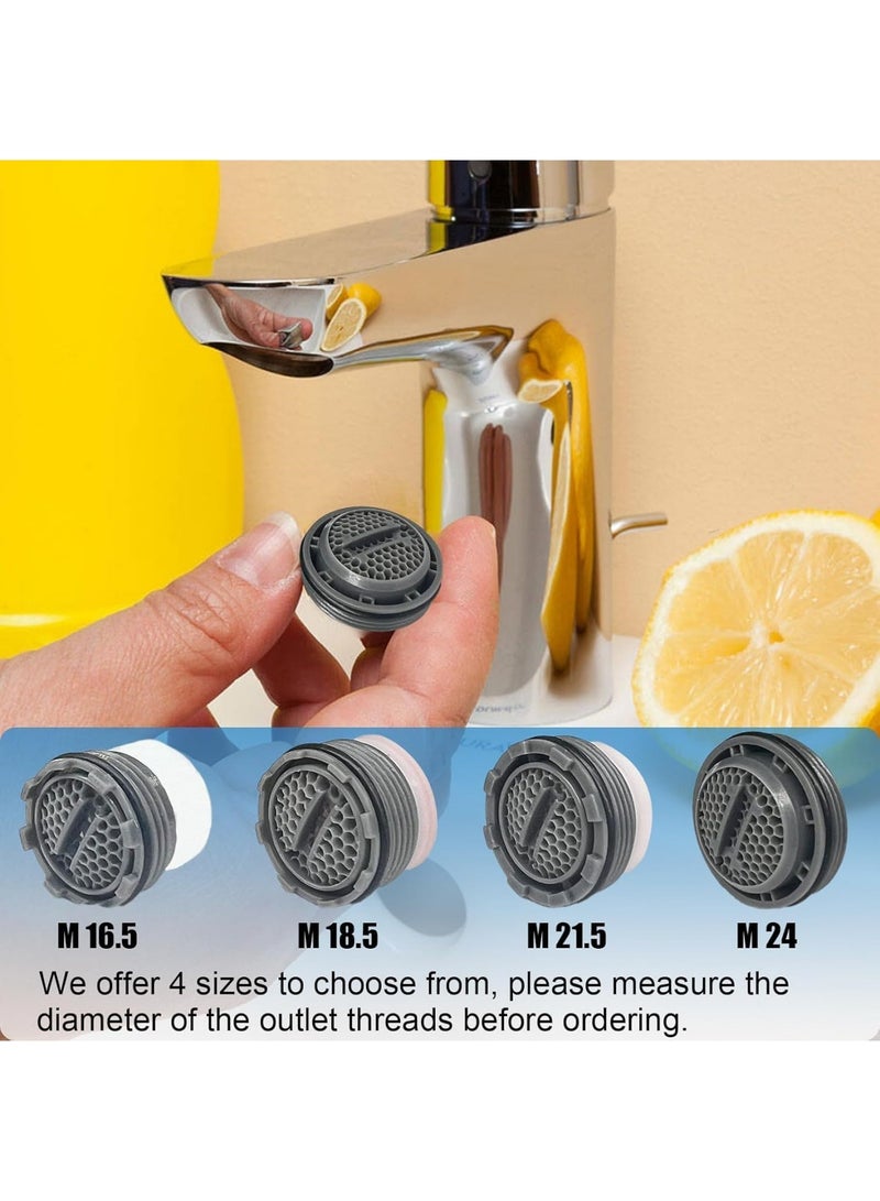 saykfoe Plastic Faucet Aerator Set - 12 Piece - Kitchen Bathroom Sinks Faucet Flow Restrictor, Plastic Water Saving Aerator Tap Parts, Suitable for Bathroom Kitchen (16.5/18.5/21.5/24 mm) - Image 4