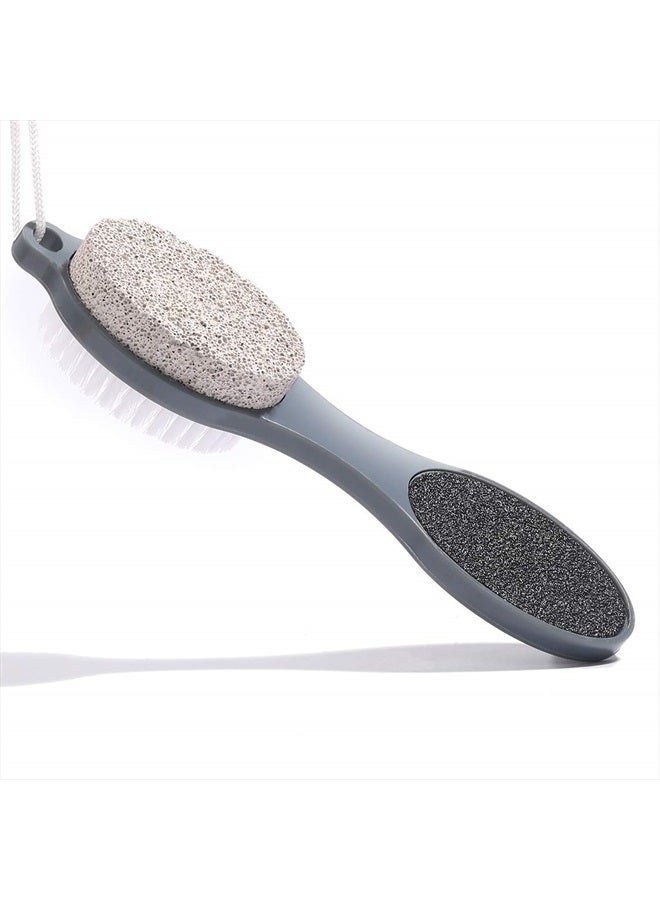 CAREHOOD Foot File Callus Remover - Multi Purpose 4 in 1 Feet Pedicure Tools with Foot Scrubber, Pumice Stone, Foot Rasp and Sand Paper for Home Foot Care (Grey Pedicure Foot File) - Image 1
