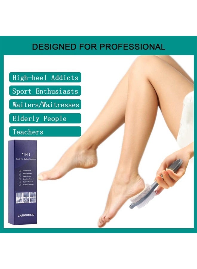 CAREHOOD Foot File Callus Remover - Multi Purpose 4 in 1 Feet Pedicure Tools with Foot Scrubber, Pumice Stone, Foot Rasp and Sand Paper for Home Foot Care (Grey Pedicure Foot File) - Image 4