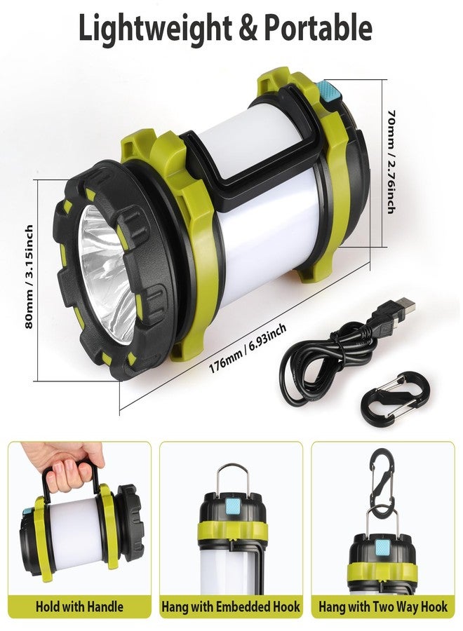 BOBKID مصباحان للتخييم، مصباح LED خارجي للتخييم، مصابيح يدوية قابلة لإعادة الشحن بقوة 1000 لومن، 6 أوضاع إضاءة، بطارية بسعة 4000 مللي أمبير، مصباح تخييم محمول مقاوم للماء بمعيار IPX5، مثالي للنجاة من الأعاصير والمشي لمسافات طويلة. - Image 4