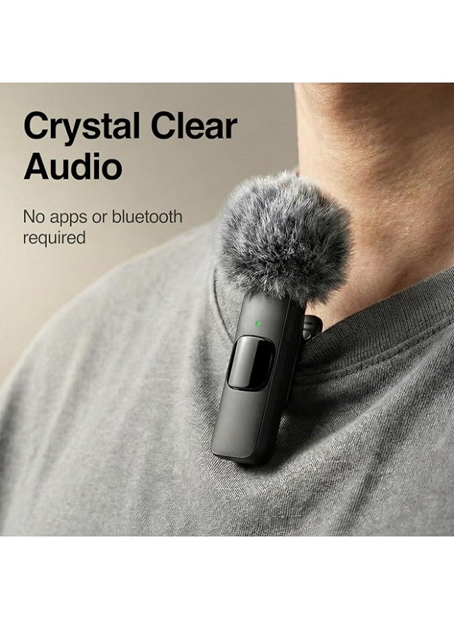 Professional Wireless Lavalier Microphone for iPhone iPad Android - Crystal Clear Audio with USB-C & Lightning - Image 3