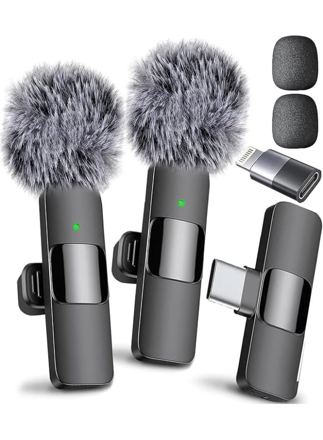 Professional Wireless Lavalier Microphone for iPhone iPad Android - Crystal Clear Audio with USB-C & Lightning - Image 1