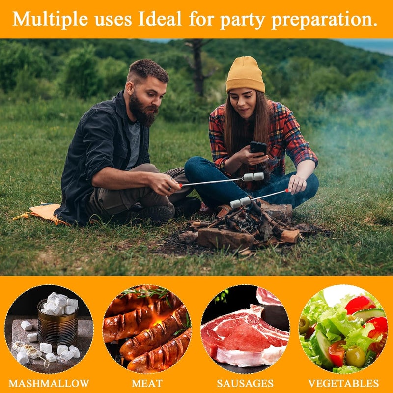 Yoande 48 Sets S'mores Party Favor Includes Smores Sticks for Fire Pit Celebrate Smore Birthday Party Favors Tags with String Extendable Marshmellow Sticks Smores Skewers for Wedding Camping - Image 5