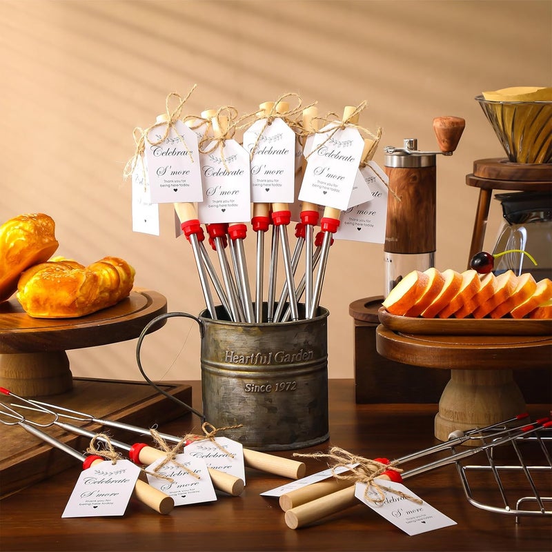 Yoande 48 Sets S'mores Party Favor Includes Smores Sticks for Fire Pit Celebrate Smore Birthday Party Favors Tags with String Extendable Marshmellow Sticks Smores Skewers for Wedding Camping - Image 2