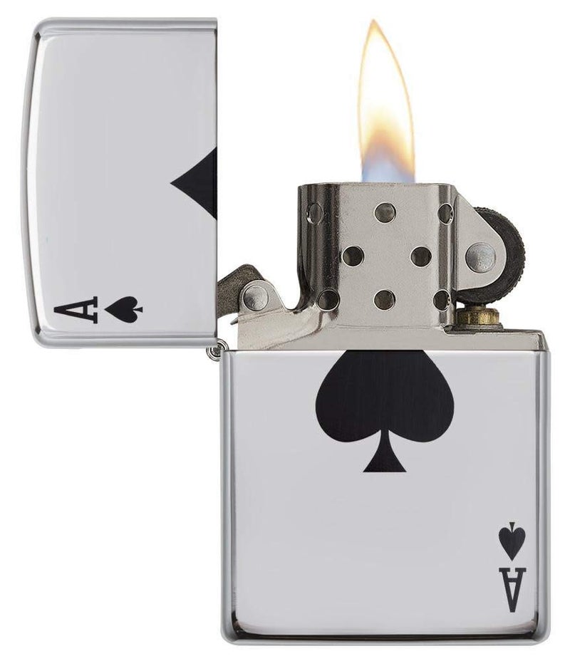 Zippo Lucky Ace High Polish Chrome Windproof Pocket Fuel Refillable Lighter, BIS Certified, Lifetime Brand Warranty - Image 3