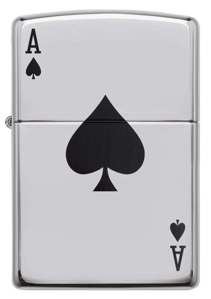 Zippo Lucky Ace High Polish Chrome Windproof Pocket Fuel Refillable Lighter, BIS Certified, Lifetime Brand Warranty - Image 2