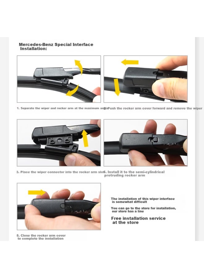 Goodyear Mercedes-benz S-class Windshield Wipers For S400/s450 Models, Boneless Rubber Strip S Wiper Blades Without Heating And Water Spray Functio - Image 2