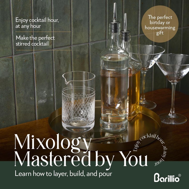 Barillio Crystal Cocktail Mixing Glass - 20 Oz (600 ml) Seamless Weighted With Thick & Sturdy Bottom Cocktail Stirring Pitcher | Old Fashioned Beaker - Bartender Mixology Accessories to Stir Cocktails - Image 5