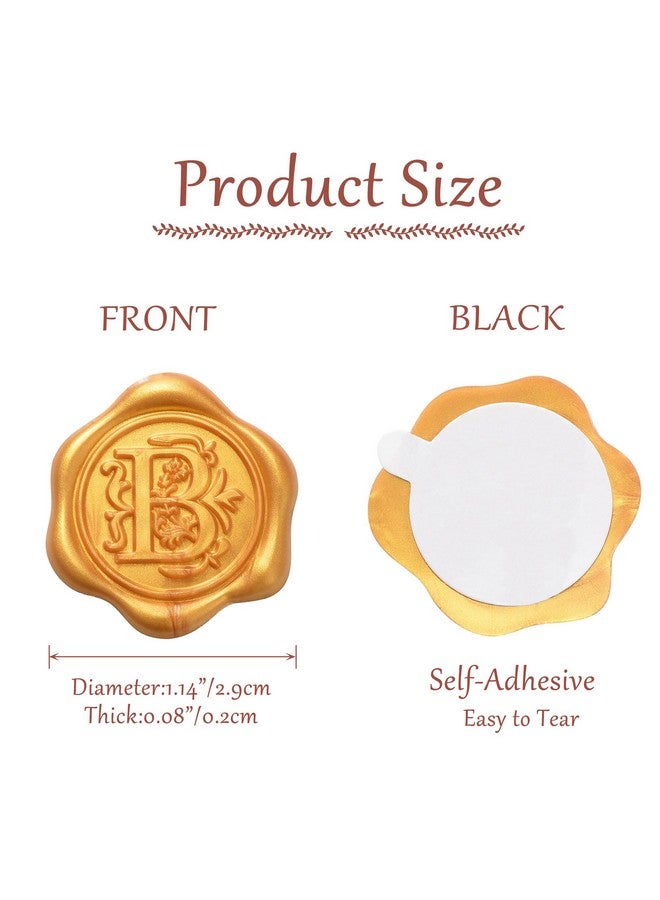 Yoption 50Pcs Initial Alphabet C Adhesive Wax Seal Stickers Gold Letter Wax Seal Stickers Envelope Seal Stickers Envelope Seals Self Adhesive Wax Stickers For Wedding Party Birthday Christmas (C) - Image 3