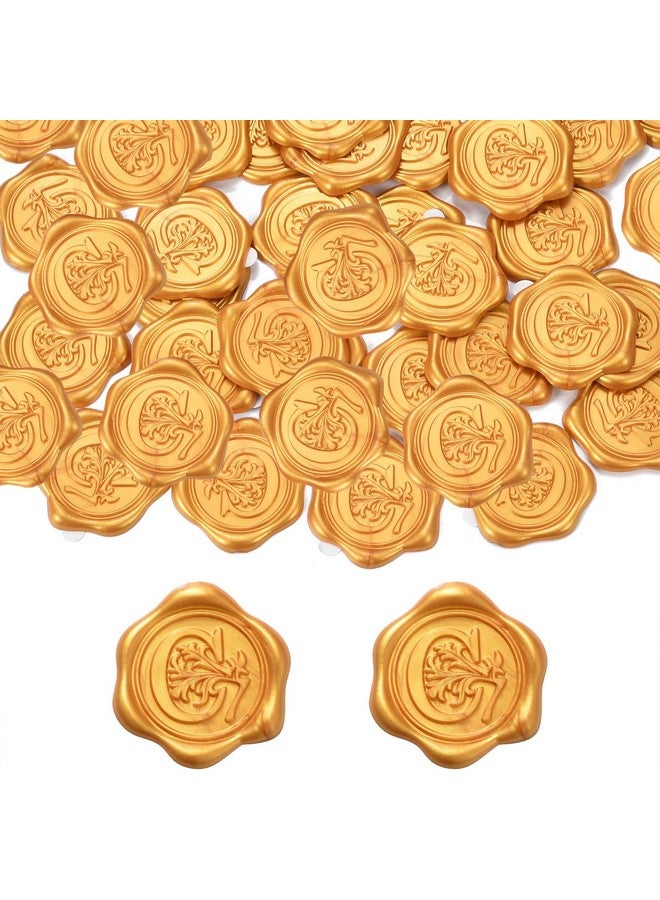 Yoption 50Pcs Initial Alphabet C Adhesive Wax Seal Stickers Gold Letter Wax Seal Stickers Envelope Seal Stickers Envelope Seals Self Adhesive Wax Stickers For Wedding Party Birthday Christmas (C) - Image 2