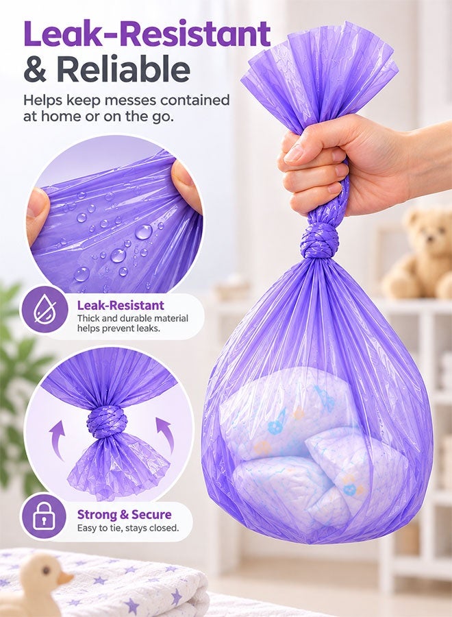 Super ZYouth 6 Packs Nappy Bin Refills, Diaper Disposal Bag Refills, Leak-Resistant Baby Nappy Sacks for Nappy Bin, Easy-Tie Continuous Liner for Home & Nursery, 4.5m Each Pack - Image 3