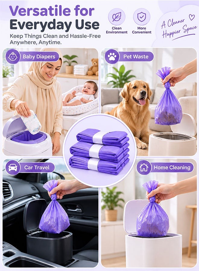 Super ZYouth 6 Packs Nappy Bin Refills, Diaper Disposal Bag Refills, Leak-Resistant Baby Nappy Sacks for Nappy Bin, Easy-Tie Continuous Liner for Home & Nursery, 4.5m Each Pack - Image 5