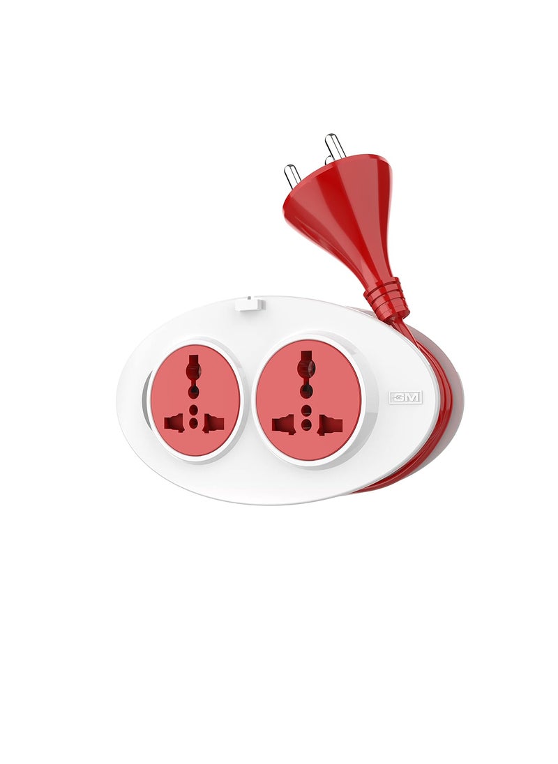 GM GM 3207 GOn Mini 3 Pin Extension Cord 15 Mtr with Indicator Safety Shutter 2 International Sockets  - Image 3
