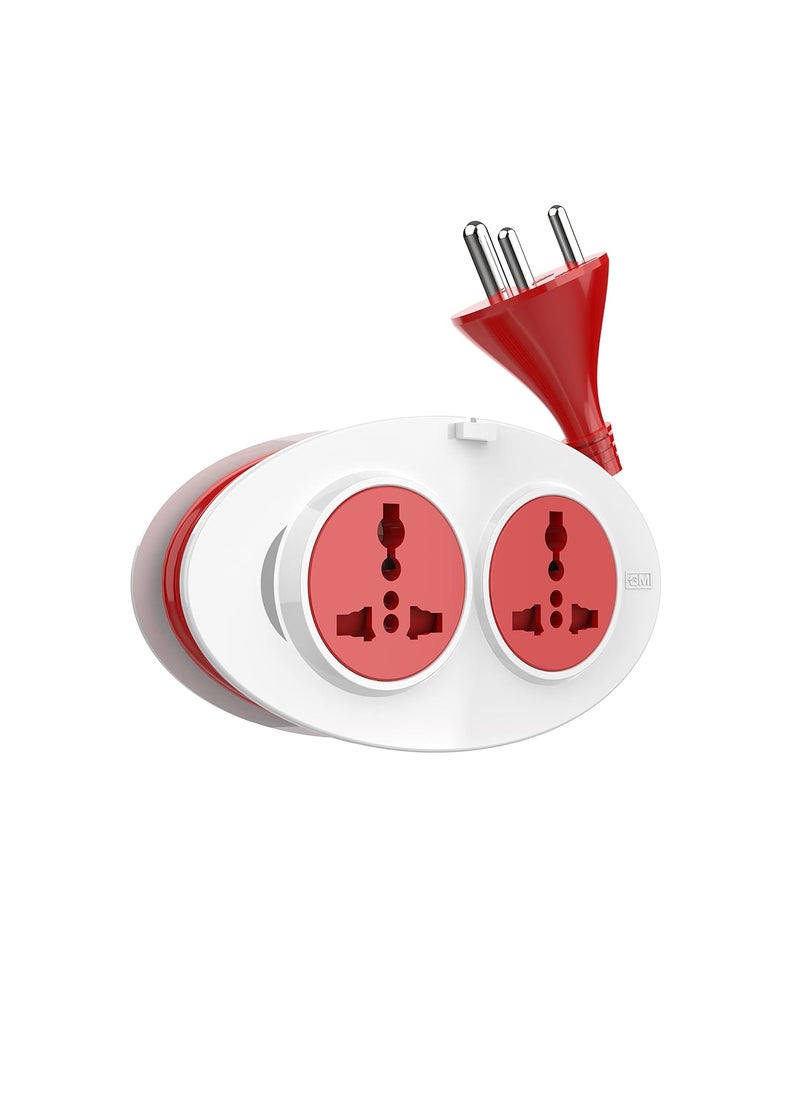 GM GM 3207 GOn Mini 3 Pin Extension Cord 15 Mtr with Indicator Safety Shutter 2 International Sockets  - Image 2