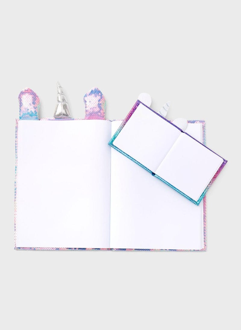 Claires Multicolour Unicorn Novelty Notebook Sequins - Image 2