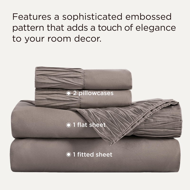 Bedsure Full Size Bed Sheets - 4 Pieces Soft Full Sheet Set - Breathable & Cooling - Hotel Luxury - Easy Care Polyester Microfiber Bedding for Women, Men, Taupe - Image 2