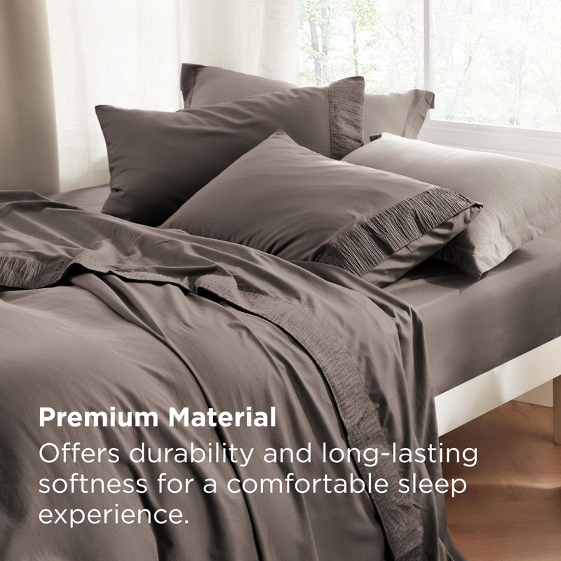 Bedsure Full Size Bed Sheets - 4 Pieces Soft Full Sheet Set - Breathable & Cooling - Hotel Luxury - Easy Care Polyester Microfiber Bedding for Women, Men, Taupe - Image 5