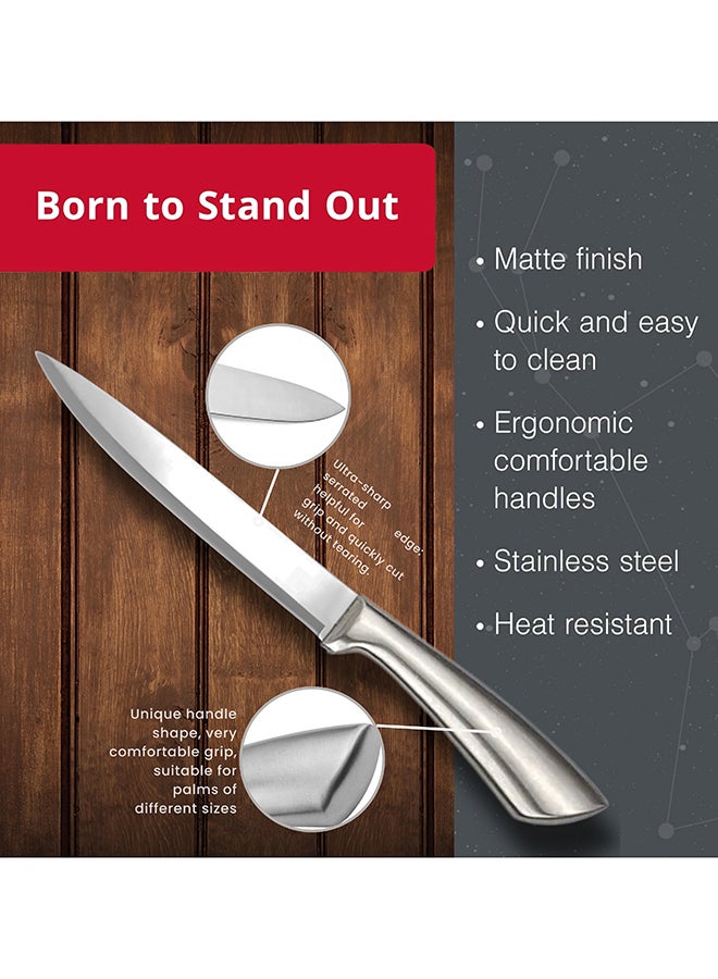 Feelings سكين من الفولاذ المقاوم للصدأ، قاطع لحم وخضار ثقيل مع مقبض مريح، حجم 20 سم (KQ0807) - Image 3