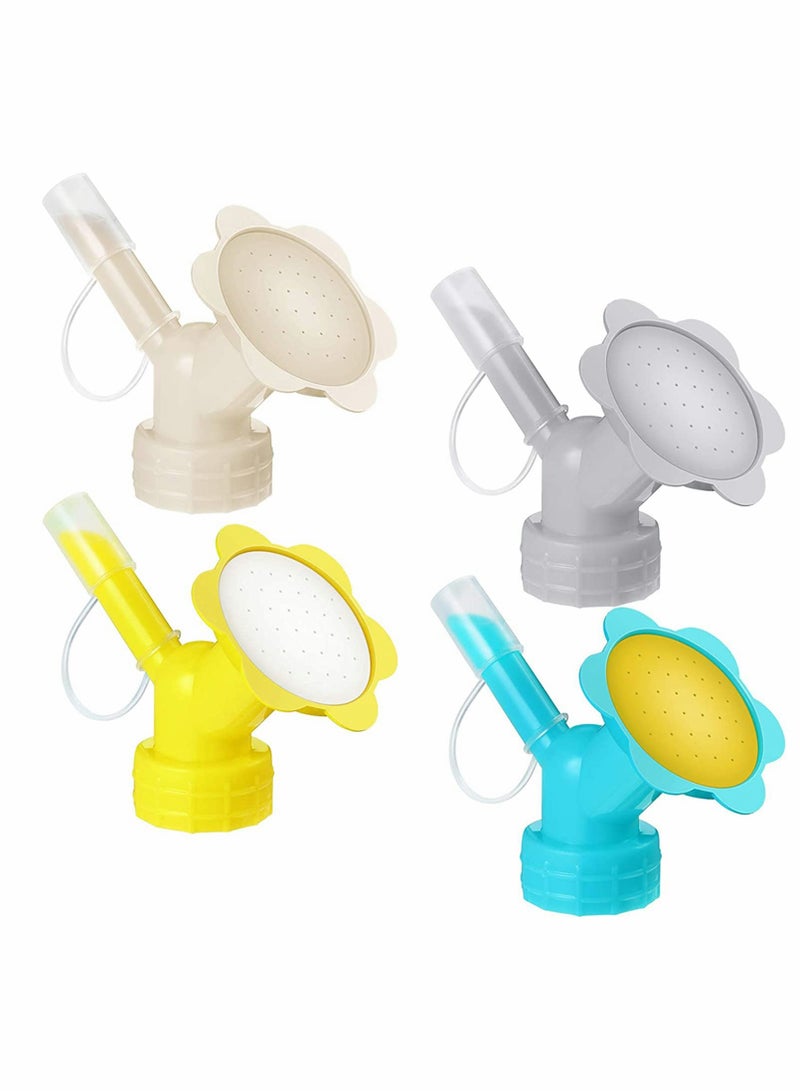 Excefore Lakobos 4 Pieces Bottle Cap, Sprinkler Bottle Watering Spout Plant, Plastic Dual Head Bottle Cap Sprinkler, Bonsai Watering Can, for Indoor Seedlings Plant Garden Tool - Image 1