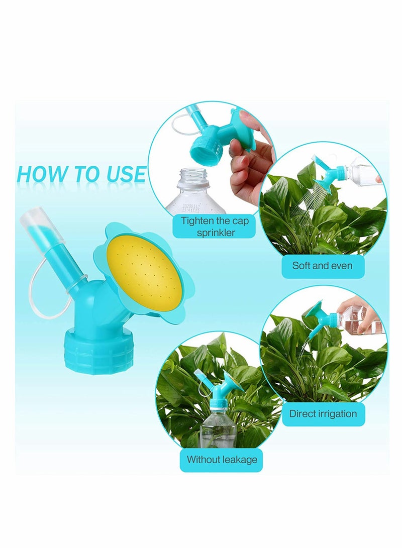 Excefore Lakobos 4 Pieces Bottle Cap, Sprinkler Bottle Watering Spout Plant, Plastic Dual Head Bottle Cap Sprinkler, Bonsai Watering Can, for Indoor Seedlings Plant Garden Tool - Image 3