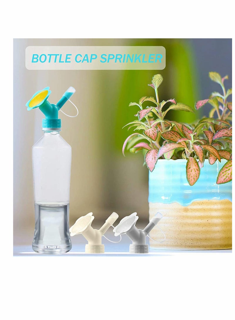 Excefore Lakobos 4 Pieces Bottle Cap, Sprinkler Bottle Watering Spout Plant, Plastic Dual Head Bottle Cap Sprinkler, Bonsai Watering Can, for Indoor Seedlings Plant Garden Tool - Image 4