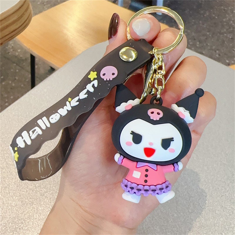 Sanrio Kuromi Plush Keychain Cute Cartoon Charms Kurome-Cake Skirt