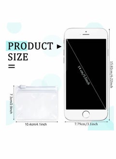Excefore Small Storage Bags with Zippered, 24 Pcs Reusable Pill Baggies, Clear Plastic Pill Bags  - Image 2