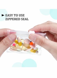 Excefore Small Storage Bags with Zippered, 24 Pcs Reusable Pill Baggies, Clear Plastic Pill Bags  - Image 3