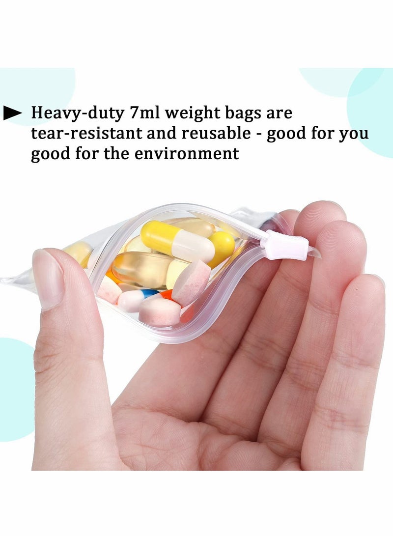Excefore Small Storage Bags with Zippered, 24 Pcs Reusable Pill Baggies, Clear Plastic Pill Bags - Image 4