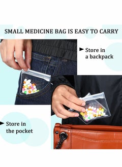 Excefore Small Storage Bags with Zippered, 24 Pcs Reusable Pill Baggies, Clear Plastic Pill Bags  - Image 5