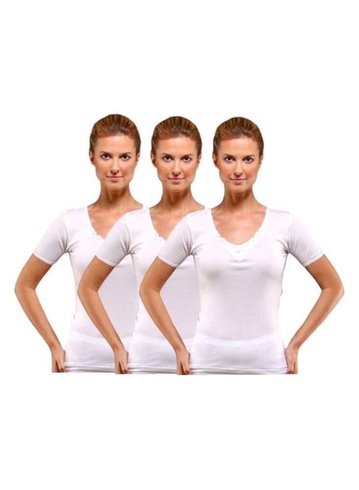 DeloPik EveryOne Ladies Cotton tshirt and boxer underwear white undershirt for women(PACK OF 1)(XXL)  - Image 2